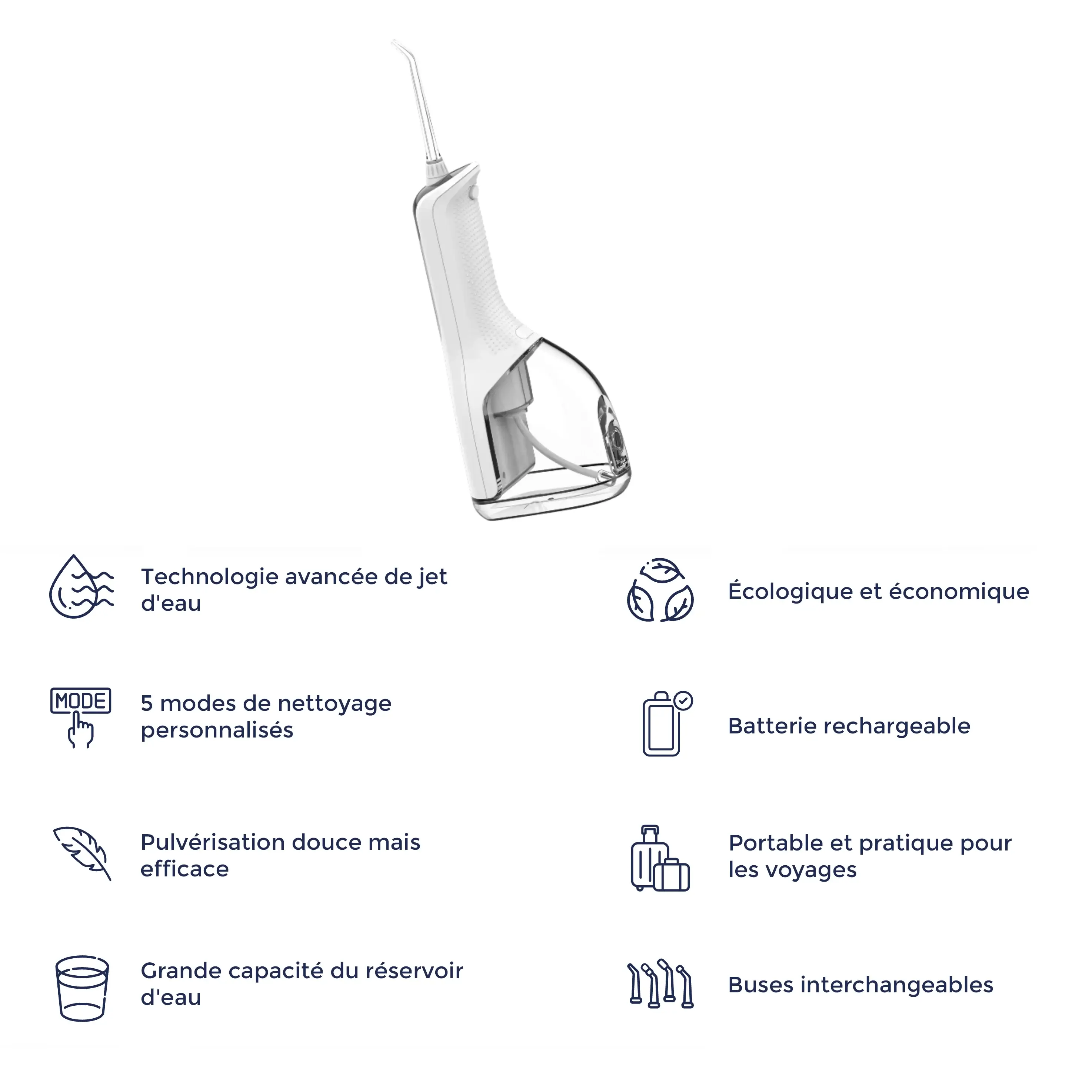 Modes du jet dentaire hydropulseur luméor lumeor LyraX Pro